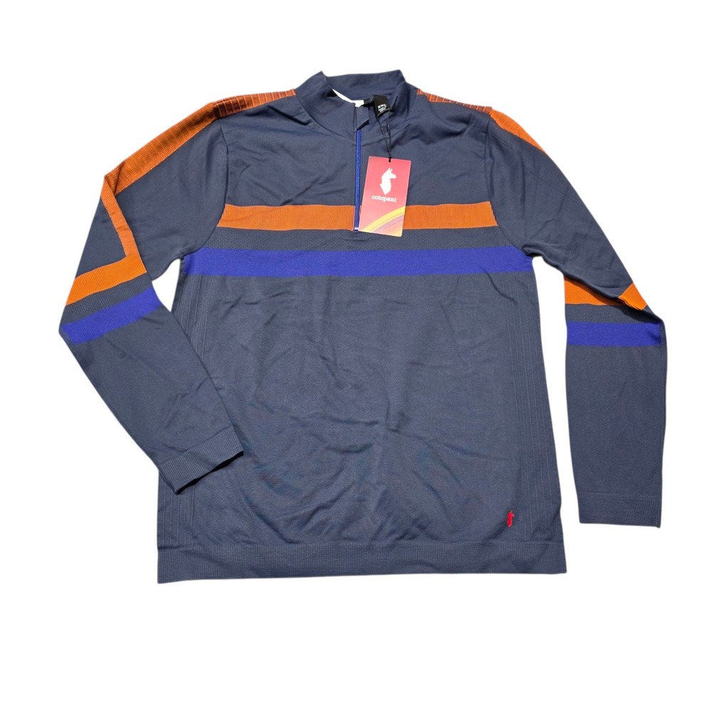 NEW Cotopaxi Debajo Seamless Baselayer Quarter-Zip Pullover Mens XXL Ink Stripes